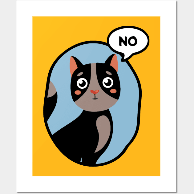 Cat Says No Wall Art by KatiNysden